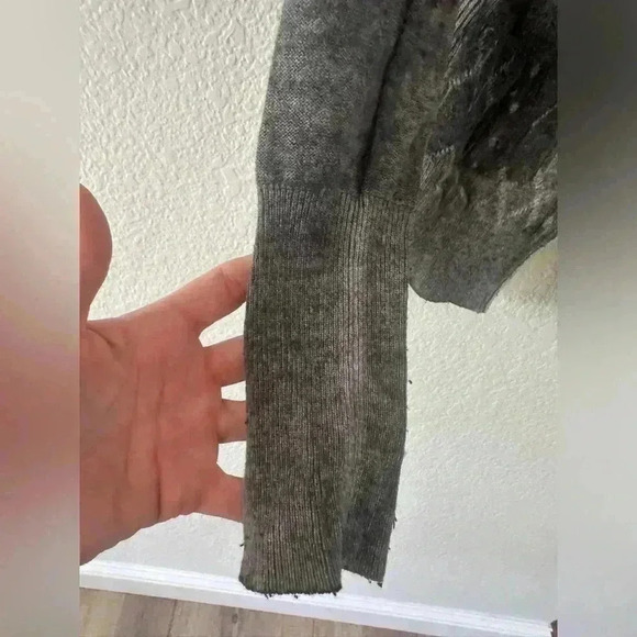 Allsaints womans long sleeve wide collar button up sweater size 10 charcoal grey - Picture 6 of 7